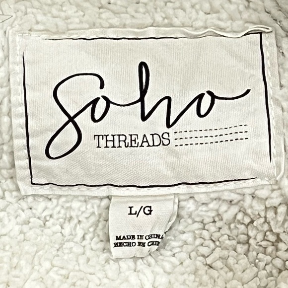 Soho Threads Pastel Corduroy Hooded Shirt Jacket Shacket Size Large - Picture 10 of 12